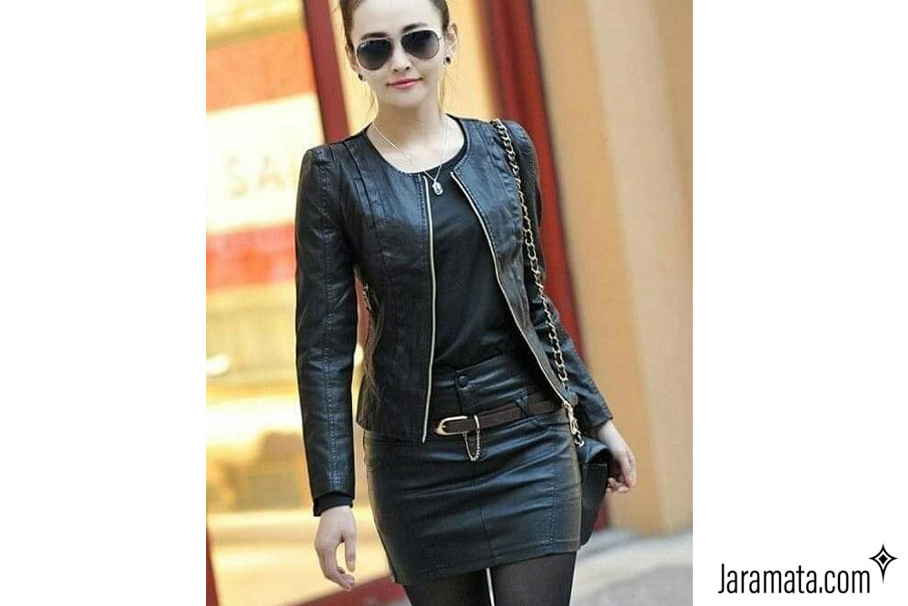 Jacket de cuero autentico para mujer